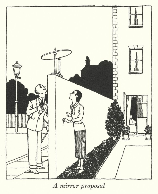 Peiliehdotus (litho) tekijältä William Heath Robinson