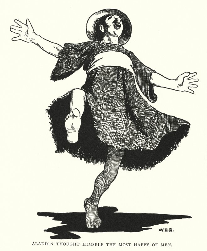Aladdin piti itseään onnellisimpana miehistä (kaiverrus) tekijältä William Heath Robinson
