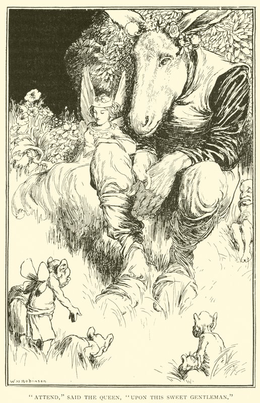 Osallistukaa, sanoi kuningatar, tämän suloisen herrasmiehen luona tekijältä William Heath Robinson