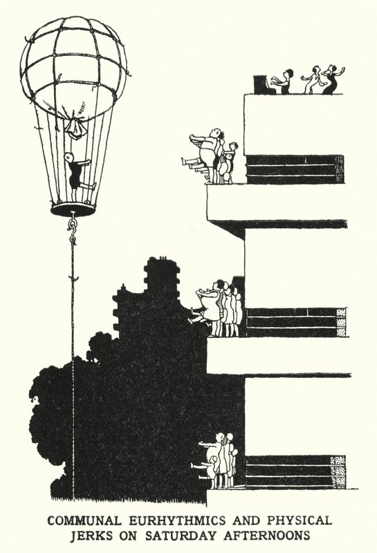 Yhteisöllinen eurrytmiikka ja fyysiset nykivät lauantai-iltapäivisin (litho) tekijältä William Heath Robinson