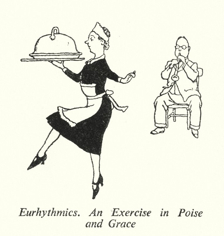 Eurhythmics, harjoitus tasapainossa ja armossa (litho) tekijältä William Heath Robinson