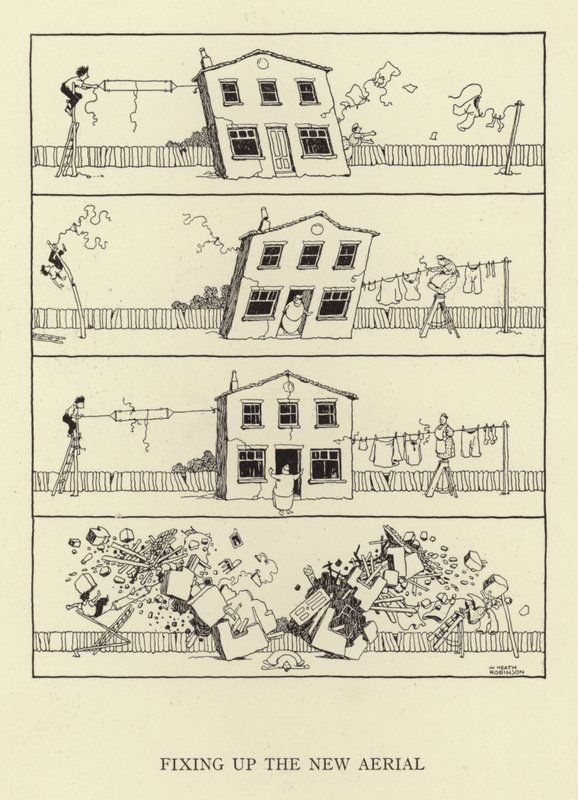 Uutta antennia korjataan tekijältä William Heath Robinson