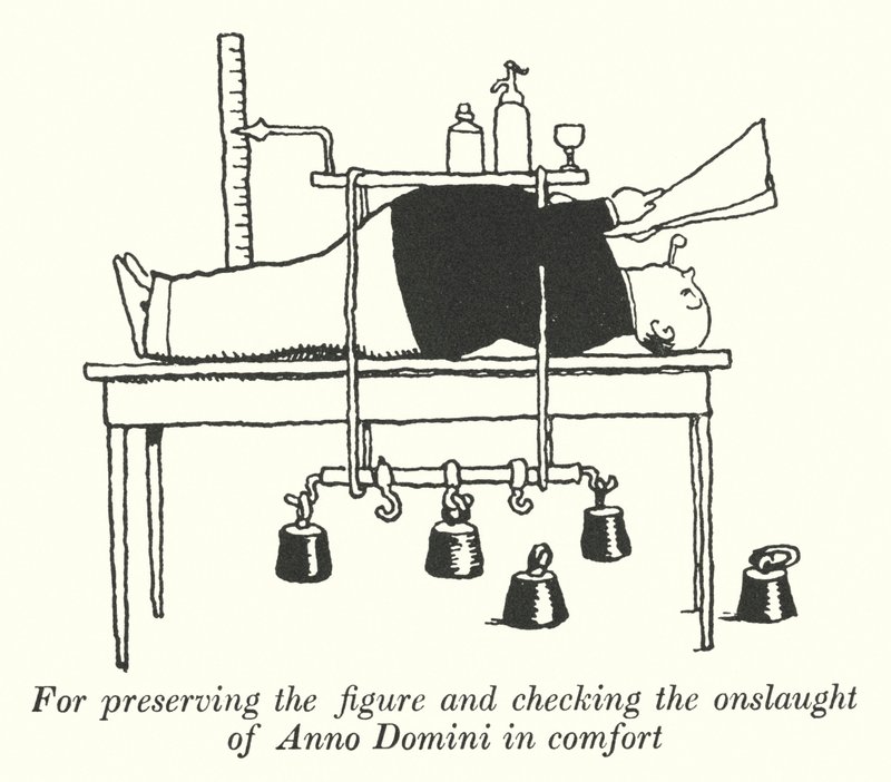 Figuurin säilyttämiseen ja Anno Dominin hyökkäyksen tarkistamiseen mukavasti (litho) tekijältä William Heath Robinson