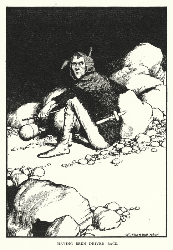 Takaisin ajettu (litho) tekijältä William Heath Robinson