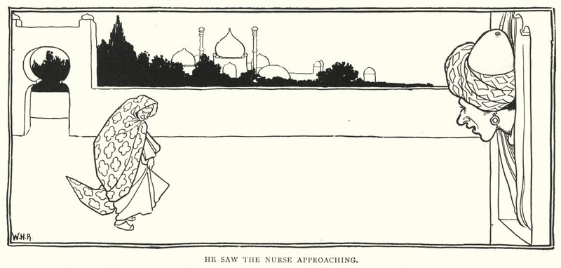 Hän näki hoitajan lähestyvän (kaiverrus) tekijältä William Heath Robinson