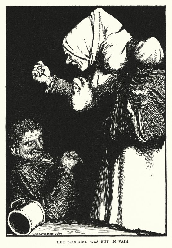 Hänen moittimisensa oli mutta turhaa (litho) tekijältä William Heath Robinson