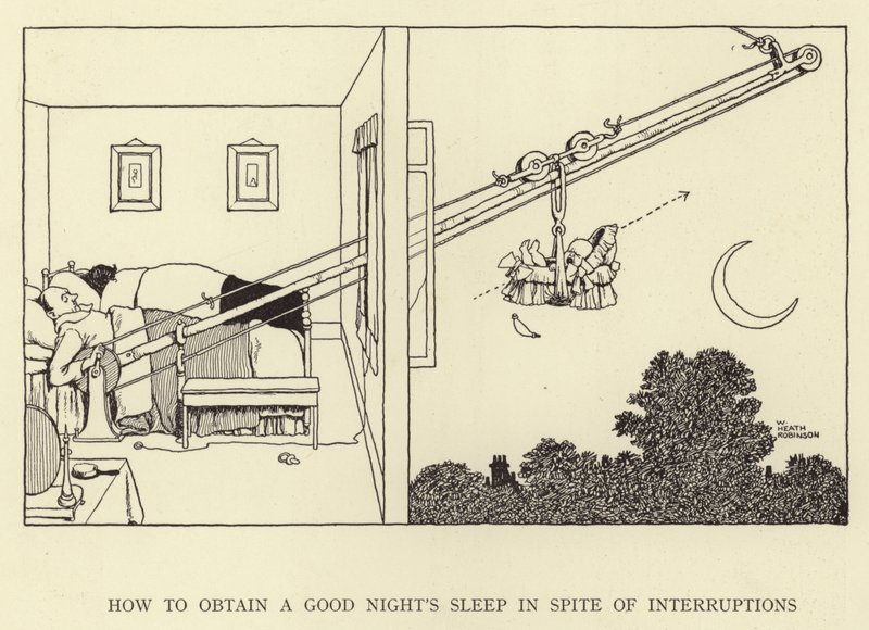 Kuinka saada hyvät yöunet keskeytyksistä huolimatta tekijältä William Heath Robinson