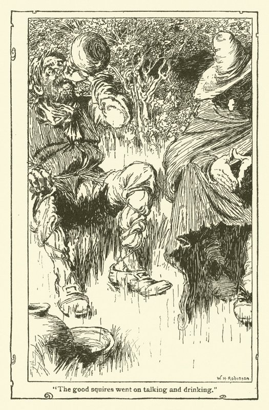 Kuvitus Don Quijotelle (litho) tekijältä William Heath Robinson