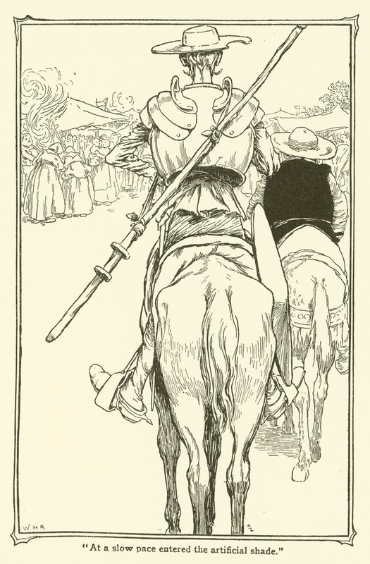 Kuvitus Don Quijotelle (litho) tekijältä William Heath Robinson