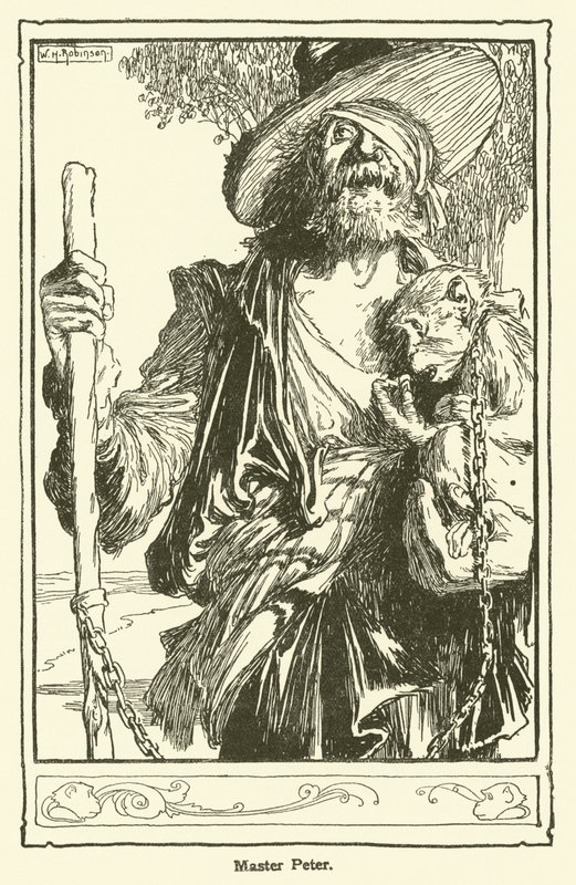 Kuvitus Don Quijotelle (litho) tekijältä William Heath Robinson