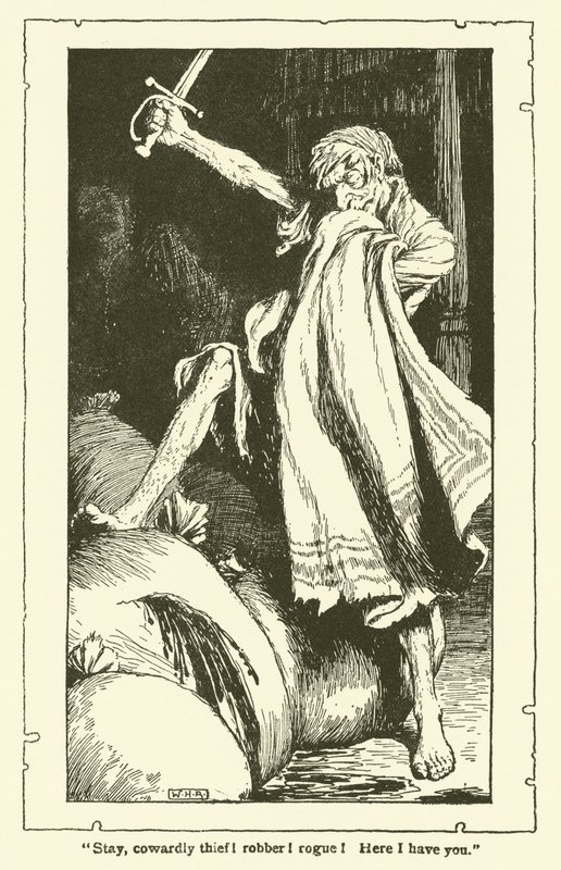 Kuvitus Don Quijotelle (litho) tekijältä William Heath Robinson