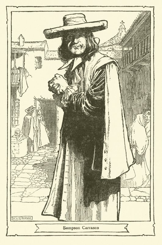 Kuvitus Don Quijotelle (litho) tekijältä William Heath Robinson