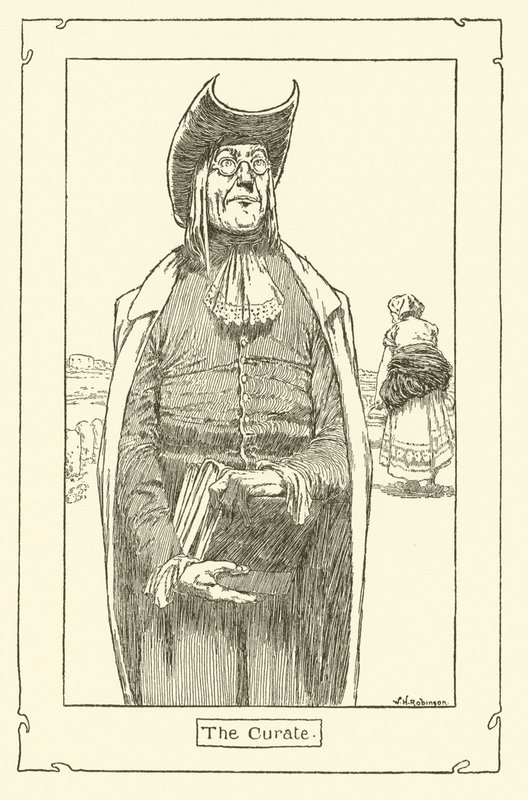 Kuvitus Don Quijotelle (litho) tekijältä William Heath Robinson