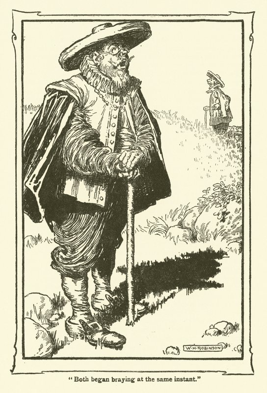 Kuvitus Don Quijotelle (litho) tekijältä William Heath Robinson