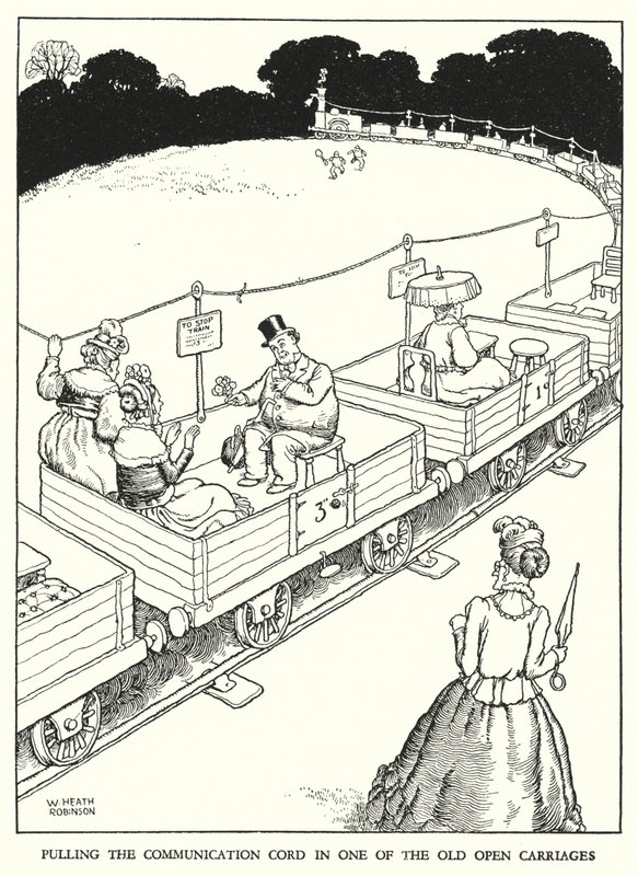 Kuvitus Railway Ribaldrylle, W Heath Robinson (litho) tekijältä William Heath Robinson