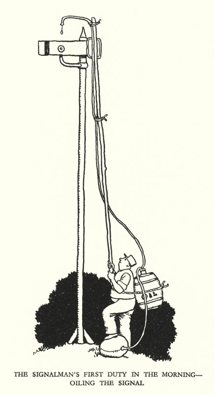 Kuvitus Railway Ribaldrylle, W Heath Robinson (litho) tekijältä William Heath Robinson