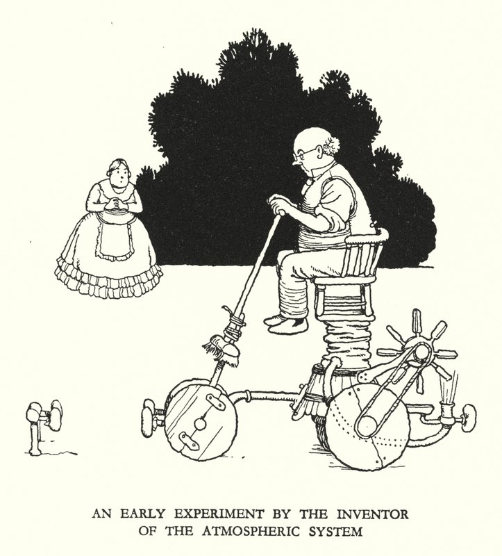Kuvitus Railway Ribaldrylle, W Heath Robinson (litho) tekijältä William Heath Robinson
