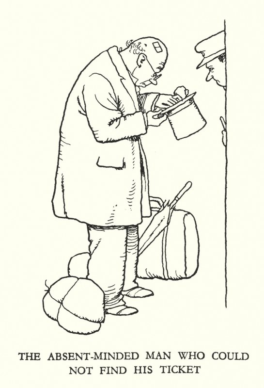 Kuvitus Railway Ribaldrylle, W Heath Robinson (litho) tekijältä William Heath Robinson