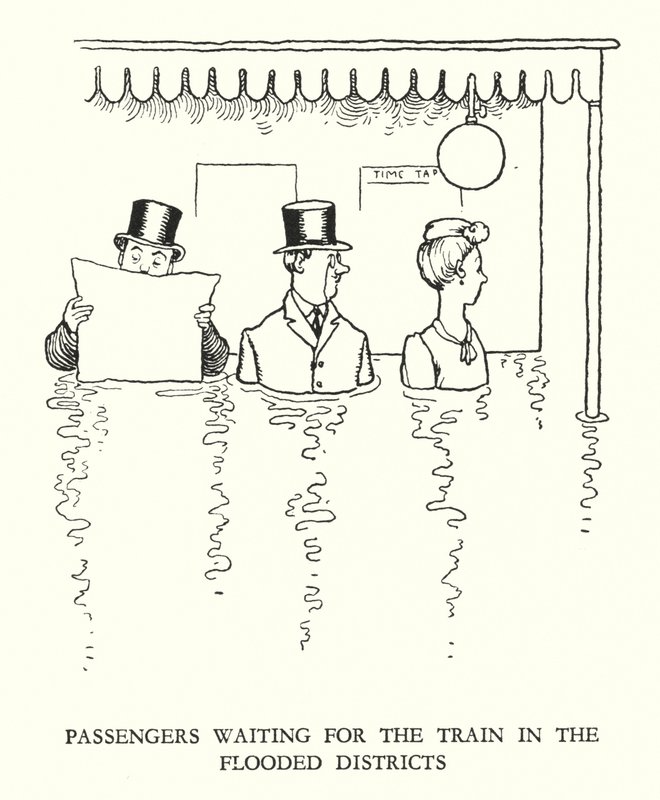 Kuvitus Railway Ribaldrylle, W Heath Robinson (litho) tekijältä William Heath Robinson