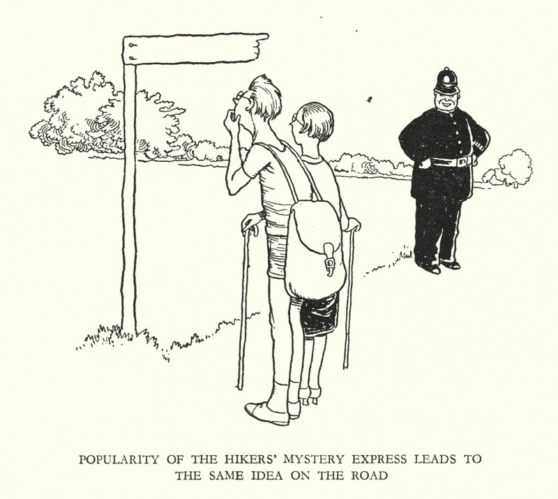 Kuvitus Railway Ribaldrylle, W Heath Robinson (litho) tekijältä William Heath Robinson