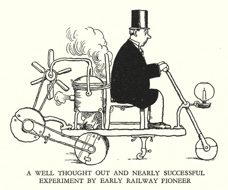 Kuvitus Railway Ribaldrylle, W Heath Robinson (litho) tekijältä William Heath Robinson