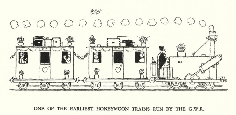 Kuvitus Railway Ribaldrylle, W Heath Robinson (litho) tekijältä William Heath Robinson