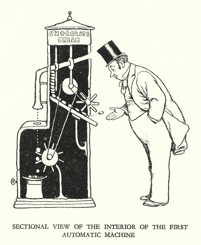 Kuvitus Railway Ribaldrylle, W Heath Robinson (litho) tekijältä William Heath Robinson
