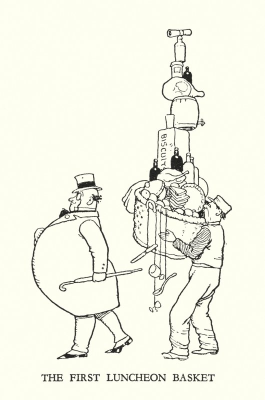 Kuvitus Railway Ribaldrylle, W Heath Robinson (litho) tekijältä William Heath Robinson