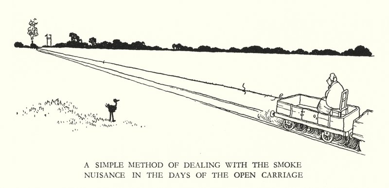 Kuvitus Railway Ribaldrylle, W Heath Robinson (litho) tekijältä William Heath Robinson