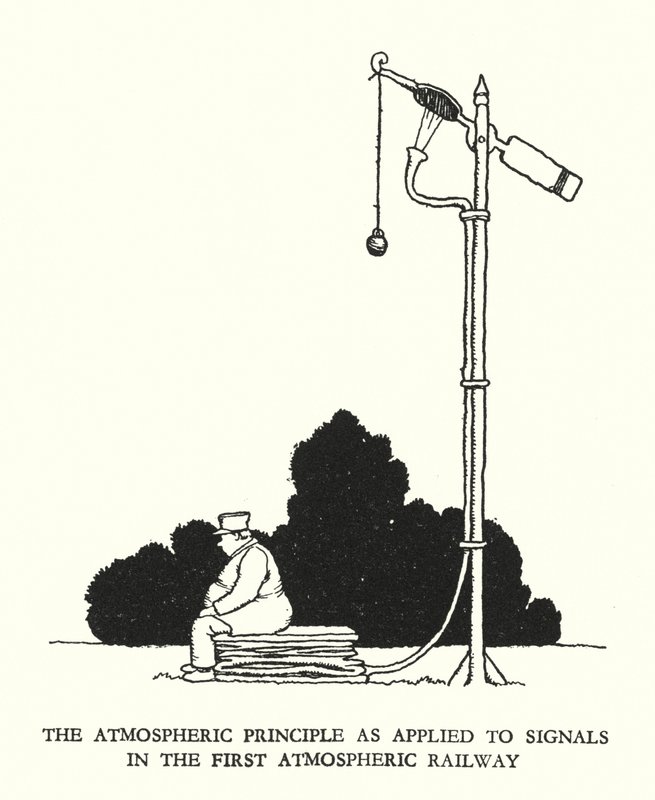 Kuvitus Railway Ribaldrylle, W Heath Robinson (litho) tekijältä William Heath Robinson