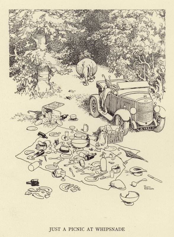 Vain piknik Whipsnadessa tekijältä William Heath Robinson
