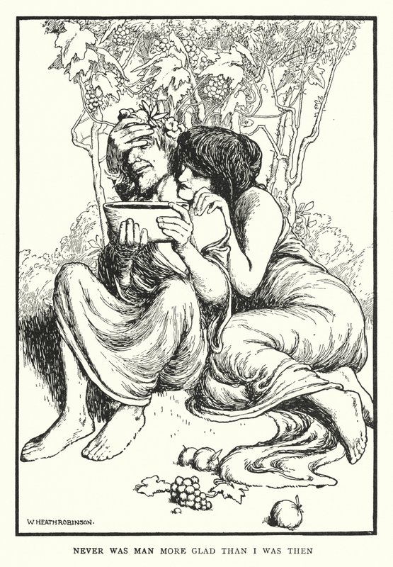 Ihminen ei koskaan ollut iloisempi kuin minä silloin (litho) tekijältä William Heath Robinson
