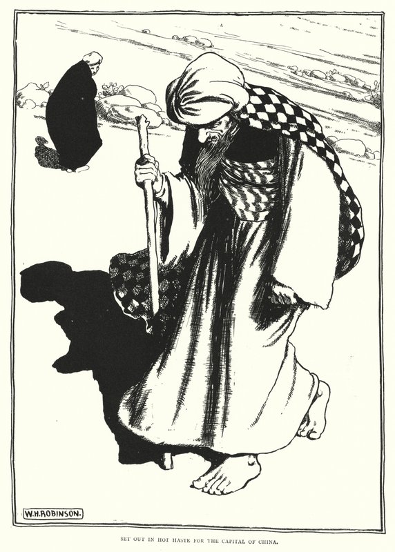 Lähde kiireessä kohti Kiinan pääkaupunkia (kaiverrus) tekijältä William Heath Robinson
