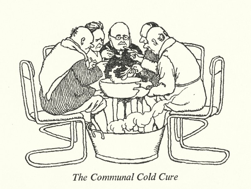 Communal Cold Cure (litho) tekijältä William Heath Robinson