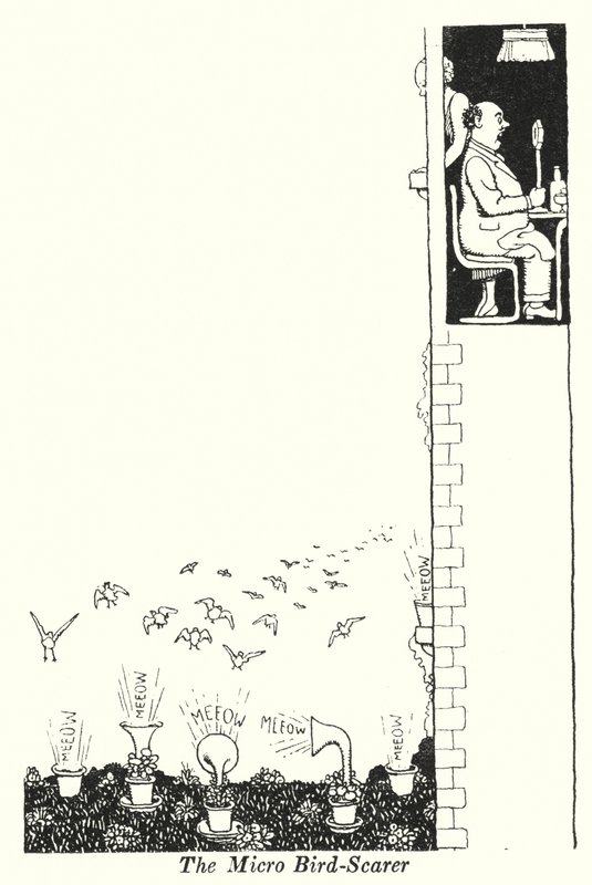 Micro Bird-Scarer (litho) tekijältä William Heath Robinson