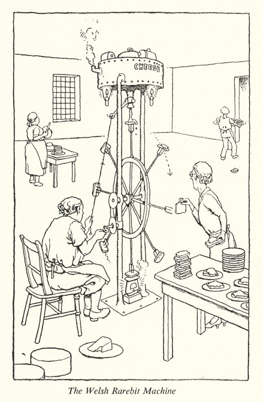 The Welsh Rarebit Machine (litho) tekijältä William Heath Robinson