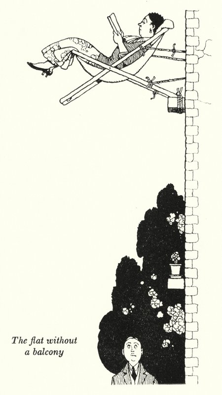 Asunto ilman parveketta (litho) tekijältä William Heath Robinson