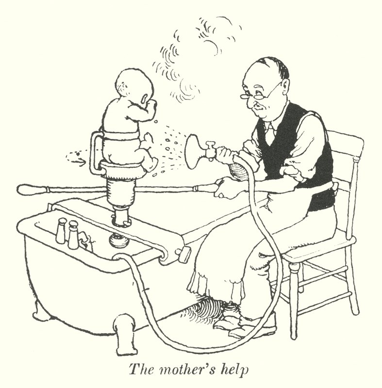 Äidin apu (litho) tekijältä William Heath Robinson
