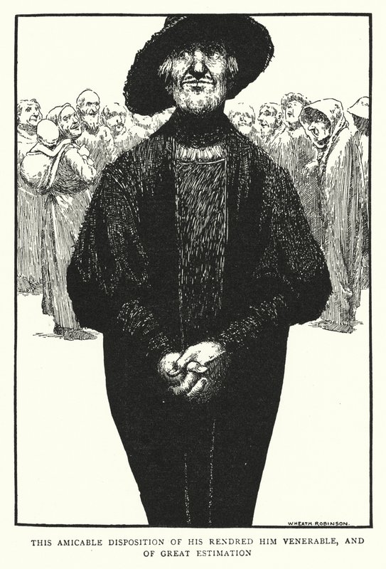 Tämä hänen ystävällinen asenne teki hänestä kunnianarvoisen ja suuren arvostuksen (litho) tekijältä William Heath Robinson