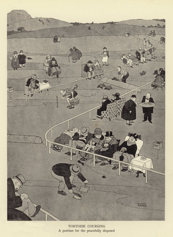 Kilpikonnan maastojuoksu, ajanvietettä rauhanomaisille tekijältä William Heath Robinson