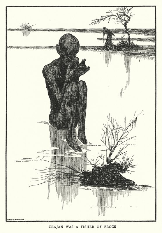 Trajanus oli sammakoiden kalastaja (litho) tekijältä William Heath Robinson