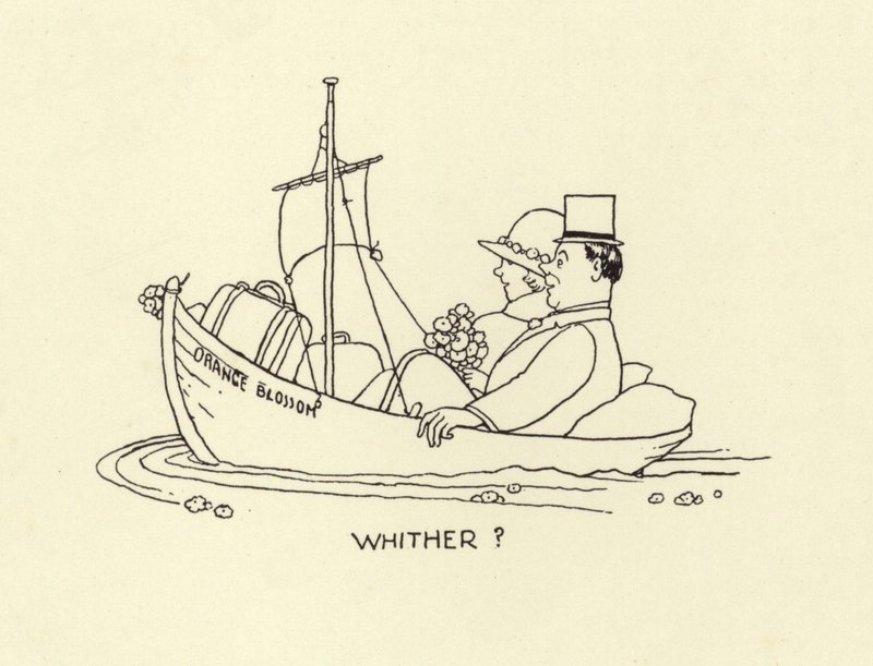 Missä aviopari asettuu avioelämän merelle tekijältä William Heath Robinson