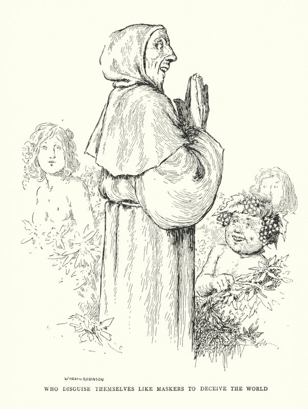 jotka naamioituvat naamioiksi pettääkseen maailman (litho) tekijältä William Heath Robinson