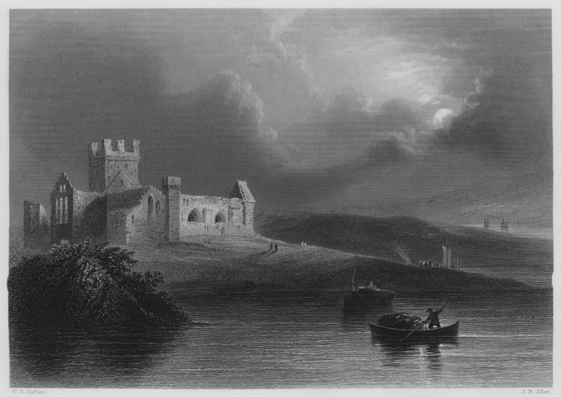 Dunbrody Abbey (kaiverrus) tekijältä William Henry (after) Bartlett