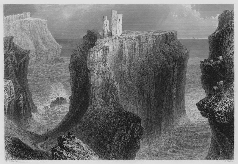 Dunseverickin linna, Antrimin kreivikunta (kaiverrus) tekijältä William Henry (after) Bartlett