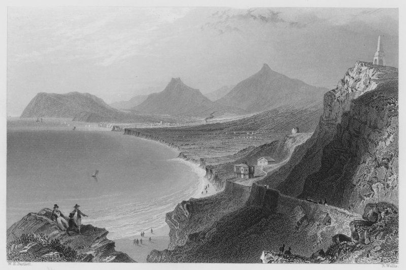 Killiney Bay, Dublinin kreivikunta (kaiverrus) tekijältä William Henry (after) Bartlett