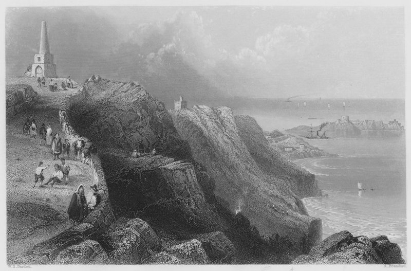 Killiney Hill, lähellä Dublinia (kaiverrus) tekijältä William Henry (after) Bartlett