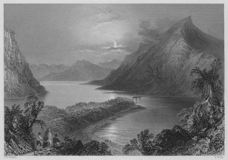 Lough Ina, Connemara (kaiverrus) tekijältä William Henry (after) Bartlett