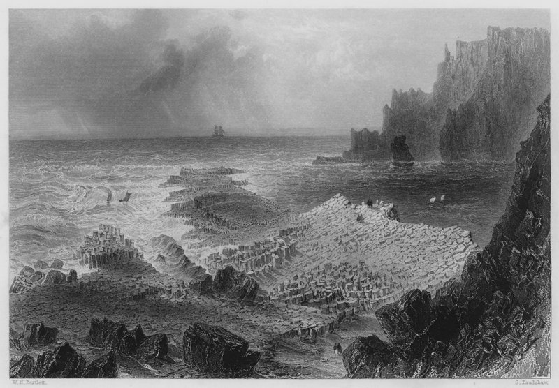 Jättiläisen tie, ylhäältä (kaiverrus) tekijältä William Henry (after) Bartlett