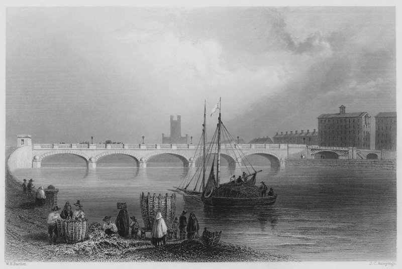 Wellesley Bridge, Limerick (kaiverrus) tekijältä William Henry (after) Bartlett